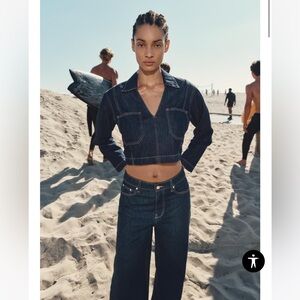 Zara BRAND NEW 
Z1975 CROPPED DENIM SHIRT